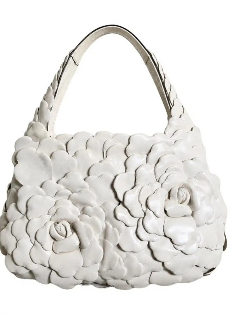 Valentino Garavani Nappa Atelier 03 Rose Edition Small Hobo bag in white/ivory.